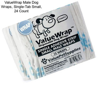 ValueWrap Male Dog Wraps, Single-Tab Small, 24 Count