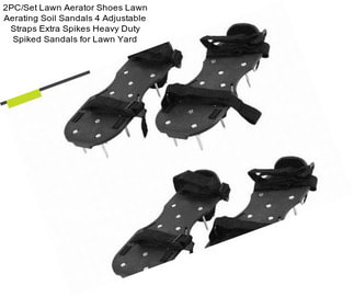 2PC/Set Lawn Aerator Shoes Lawn Aerating Soil Sandals 4 Adjustable Straps Extra Spikes Heavy Duty Spiked Sandals for Lawn Yard