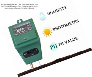 Soil Moisture Meter, 3 in 1 Soil Test Kit Gardening Tools for PH, Light & Moisture, Plant Tester for Home, Farm, Lawn, Indoor & Outdoor (No Battery Needed)