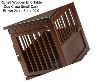 Richell Wooden End Table Dog Crate Small Dark Brown 24\