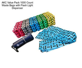 AKC Value Pack 1000 Count Waste Bags with Flash Light Dispenser