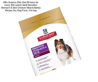 Hill\'s Science Diet (Get $5 back for every $20 spent) Adult Sensitive Stomach & Skin Chicken Meal & Barley Recipe Dry Dog Food, 4 lb bag