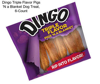 Dingo Triple Flavor Pigs \'N a Blanket Dog Treat, 6-Count