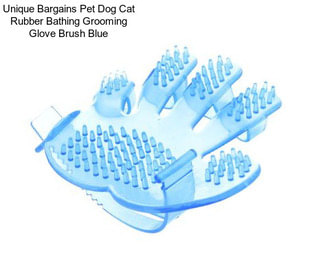 Unique Bargains Pet Dog Cat Rubber Bathing Grooming Glove Brush Blue