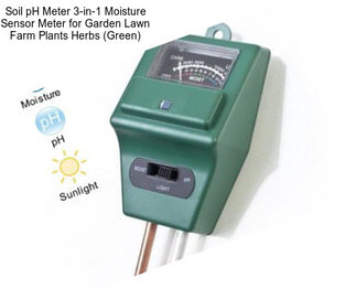 Soil pH Meter 3-in-1 Moisture Sensor Meter for Garden Lawn Farm Plants Herbs (Green)