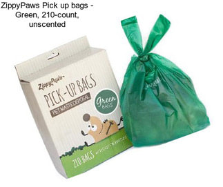 ZippyPaws Pick up bags - Green, 210-count, unscented