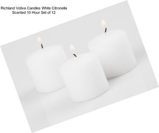 Richland Votive Candles White Citronella Scented 10 Hour Set of 12