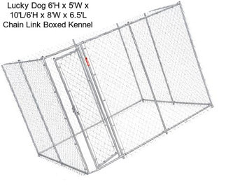 Lucky Dog 6\'H x 5\'W x 10\'L/6\'H x 8\'W x 6.5\'L Chain Link Boxed Kennel