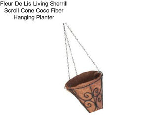 Fleur De Lis Living Sherrill Scroll Cone Coco Fiber Hanging Planter