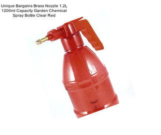 Unique Bargains Brass Nozzle 1.2L 1200ml Capacity Garden Chemical Spray Bottle Clear Red