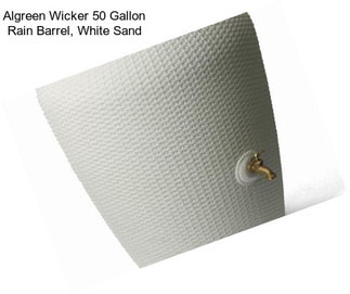 Algreen Wicker 50 Gallon Rain Barrel, White Sand