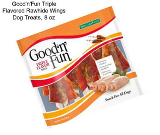 Good\'n\'Fun Triple Flavored Rawhide Wings Dog Treats, 8 oz