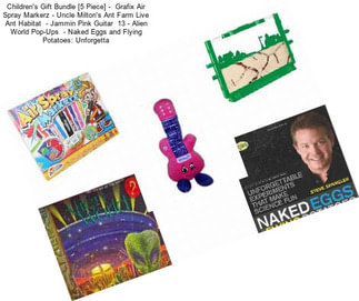 Children\'s Gift Bundle [5 Piece] -  Grafix Air Spray Markerz - Uncle Milton\'s Ant Farm Live Ant Habitat  - Jammin Pink Guitar  13\