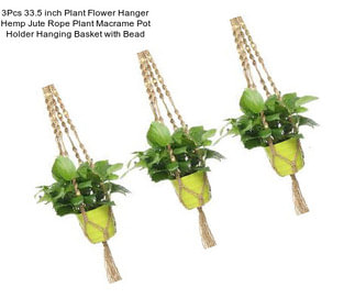 3Pcs 33.5 inch Plant Flower Hanger Hemp Jute Rope Plant Macrame Pot Holder Hanging Basket with Bead