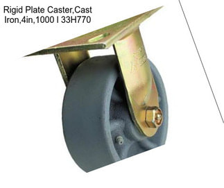 Rigid Plate Caster,Cast Iron,4in,1000 l 33H770