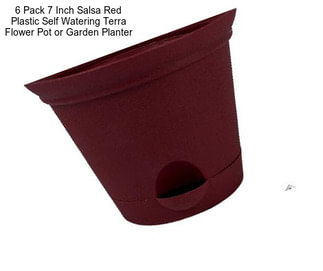 6 Pack 7 Inch Salsa Red Plastic Self Watering Terra Flower Pot or Garden Planter