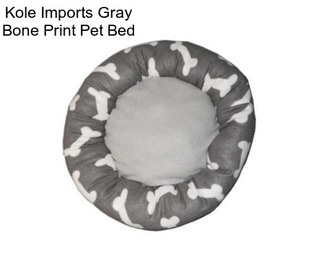 Kole Imports Gray Bone Print Pet Bed