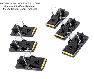 MLG Tools Pack of 6 Rat Traps, Best Humane Kill - Easy Reusable Mouse Control Snap Traps Set