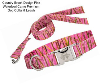 Country Brook Design Pink Waterfowl Camo Premium Dog Collar & Leash