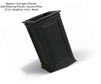Algreen Covington Planter, Self-Watering Planter, Square Pillar, 27-In. Height by 14-In., Black