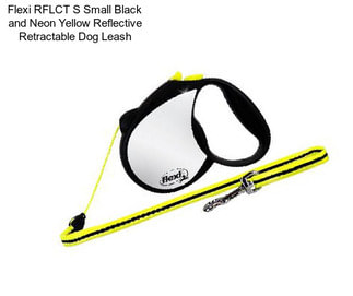 Flexi RFLCT S Small Black and Neon Yellow Reflective Retractable Dog Leash