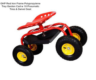 GHP Red Iron Frame Polypropylene Tray Garden Cart w 10\