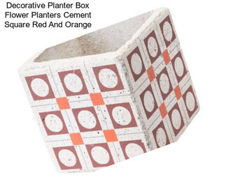 Decorative Planter Box Flower Planters Cement Square Red And Orange