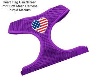 Heart Flag Usa Screen Print Soft Mesh Harness Purple Medium
