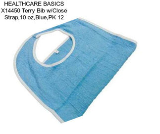 HEALTHCARE BASICS X14450 Terry Bib w/Close Strap,10 oz,Blue,PK 12