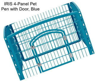 IRIS 4-Panel Pet Pen with Door, Blue