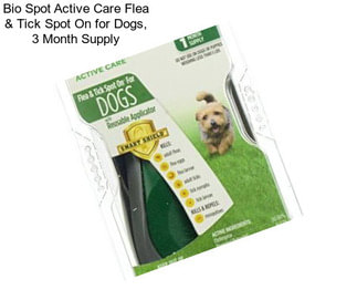 Bio Spot Active Care Flea & Tick Spot On for Dogs, 3 Month Supply