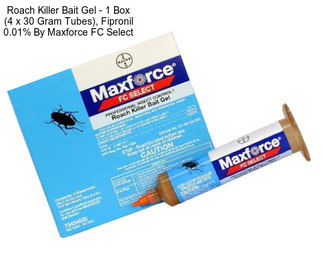Roach Killer Bait Gel - 1 Box (4 x 30 Gram Tubes), Fipronil 0.01% By Maxforce FC Select
