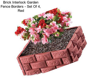 Brick Interlock Garden Fence Borders - Set Of 4, Red