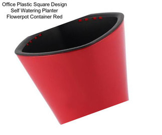Office Plastic Square Design Self Watering Planter Flowerpot Container Red