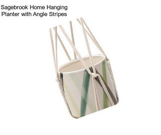 Sagebrook Home Hanging Planter with Angle Stripes