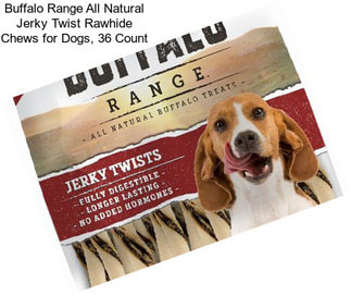 Buffalo Range All Natural Jerky Twist Rawhide Chews for Dogs, 36 Count