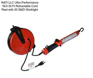 NATI LLC Ultra Performance 16/3 30 Ft Retractable Cord Reel with 20 SMD Worklight