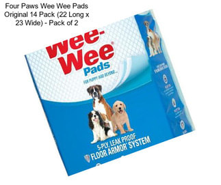 Four Paws Wee Wee Pads Original 14 Pack (22 Long x 23 Wide) - Pack of 2