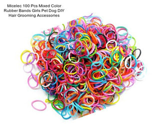 Micelec 100 Pcs Mixed Color Rubber Bands Girls Pet Dog DIY Hair Grooming Accessories