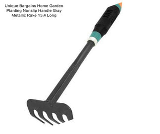 Unique Bargains Home Garden Planting Nonslip Handle Gray Metallic Rake 13.4\