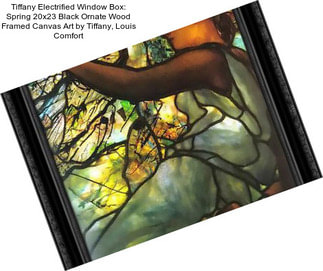 Tiffany Electrified Window Box: Spring 20x23 Black Ornate Wood Framed Canvas Art by Tiffany, Louis Comfort