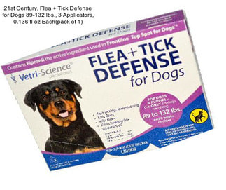 21st Century, Flea + Tick Defense for Dogs 89-132 lbs., 3 Applicators, 0.136 fl oz Each(pack of 1)