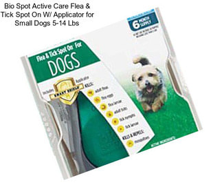 Bio Spot Active Care Flea & Tick Spot On W/ Applicator for Small Dogs 5-14 Lbs