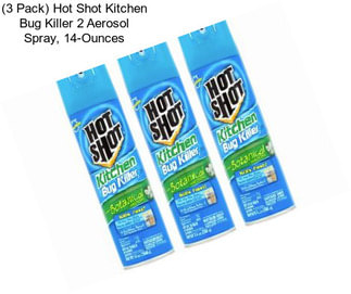 (3 Pack) Hot Shot Kitchen Bug Killer 2 Aerosol Spray, 14-Ounces