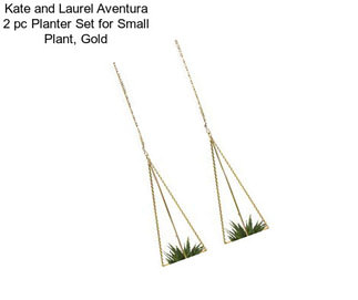 Kate and Laurel Aventura 2 pc Planter Set for Small Plant, Gold