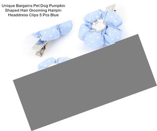 Unique Bargains Pet Dog Pumpkin Shaped Hair Grooming Hairpin Headdress Clips 5 Pcs Blue