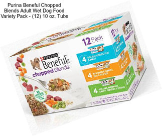 Purina Beneful Chopped Blends Adult Wet Dog Food Variety Pack - (12) 10 oz. Tubs