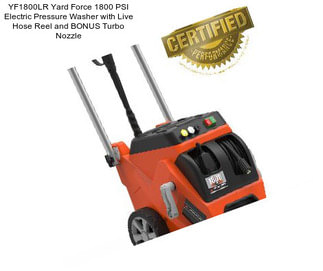 YF1800LR Yard Force 1800 PSI Electric Pressure Washer with Live Hose Reel and BONUS Turbo Nozzle