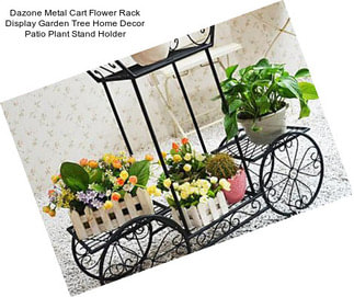 Dazone Metal Cart Flower Rack Display Garden Tree Home Decor Patio Plant Stand Holder