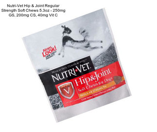 Nutri-Vet Hip & Joint Regular Strength Soft Chews 5.3oz - 250mg GS, 200mg CS, 40mg Vit C
